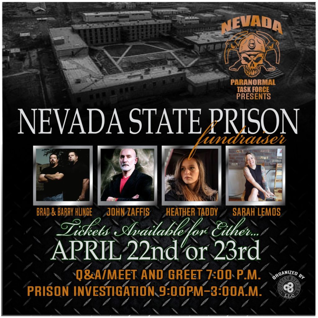 1OdysseyEvents's tweet photo. 🔦Who's ready??🔦 Come investigate the Nevada State Prison and support the prison at the same time! Join us, the Nevada Paranormal Task Force, @ep_klingebros @JohnZaffis @ClassicTad and @Slemos2!
Tickets available at https://t.co/H0jLYkLgJt now! https://t.co/4wRhgOGLf0