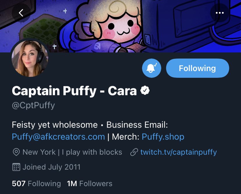 flockupdates's tweet image. CaptainPuffy’s main twitter is verified now!