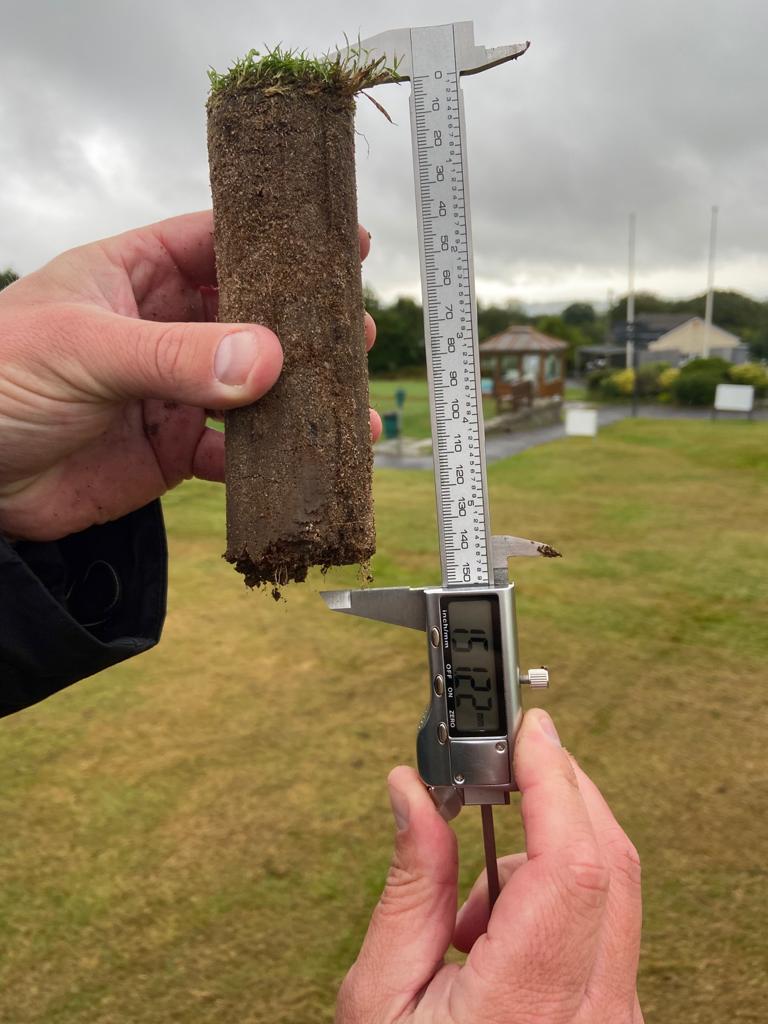 CarmarthenGC's tweet photo. Thanks to @AdvanceGrass for attending @CarmarthenGC today to assess the recent maintenance plan. Positive feedback re greens reinforced by good drainage after torrential downpour today. Great efforts by @AnthonyHarry87 &amp; his team, course looking superb👌
#vistcarmarthengc
#greens https://t.co/dyTFzJ3WXb