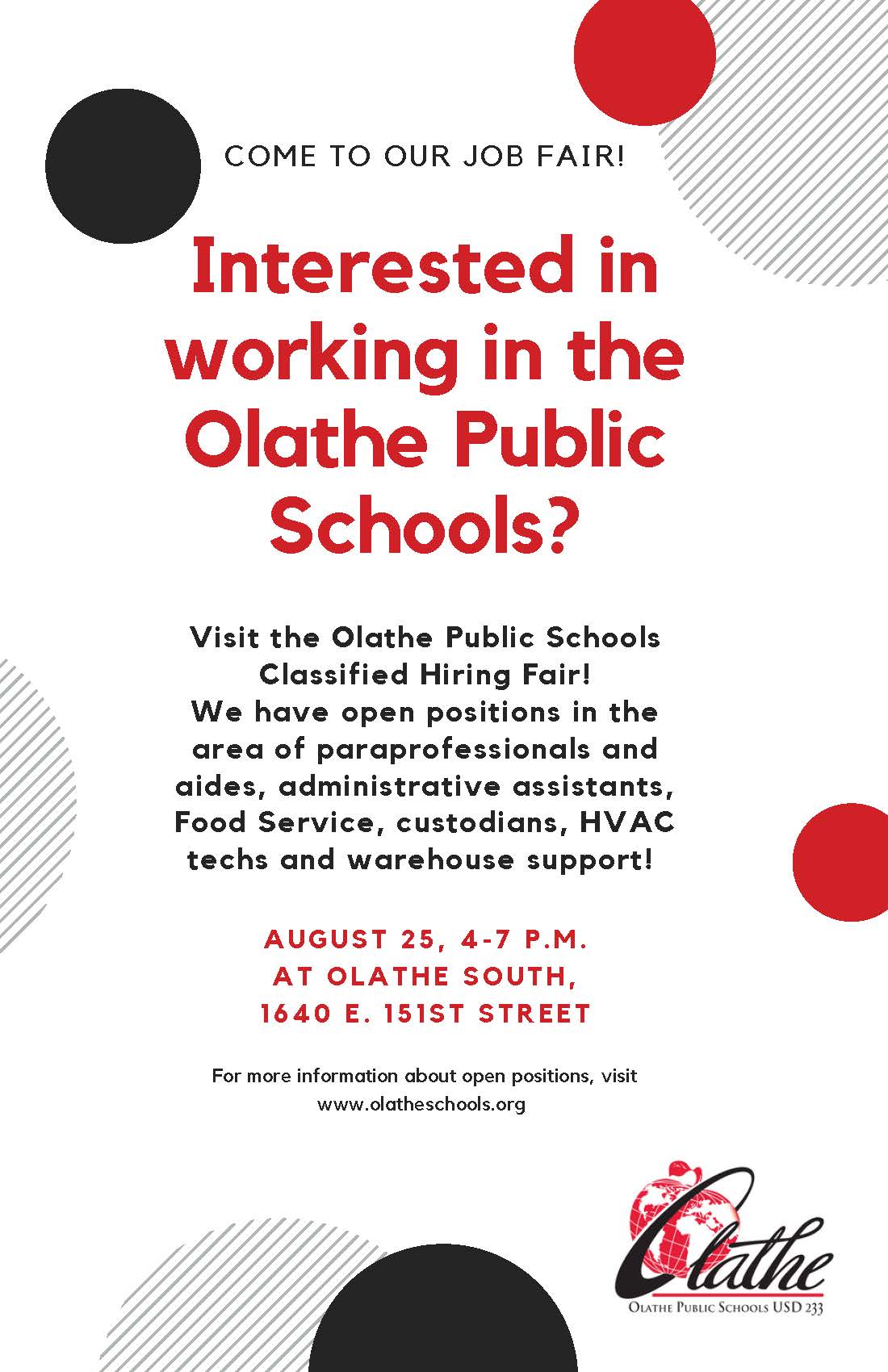 Olathe Public Schools on Twitter "Join our team! OlatheSchoolsHR will
