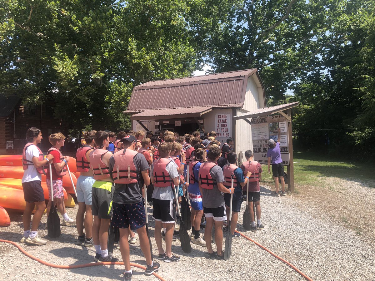 OOHSMensSoccer's tweet photo. The 2nd OOBS Canoe Excursion just happened today!!! A few of the boys learned out how to drain their canoes, how to swing on a rope swing, and that while they have good friends, they might not be good at paddling a canoe!! Laughs all around! A great day! #123brothers #YCACH https://t.co/FCnlJi1Izw
