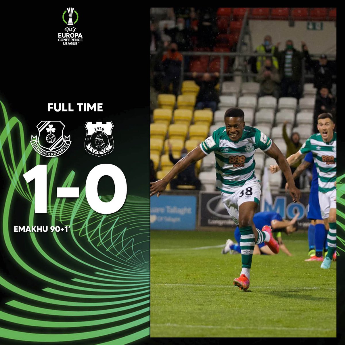 Emakhu! A goal ahead going into the 2nd leg. 

#RoversInEurope