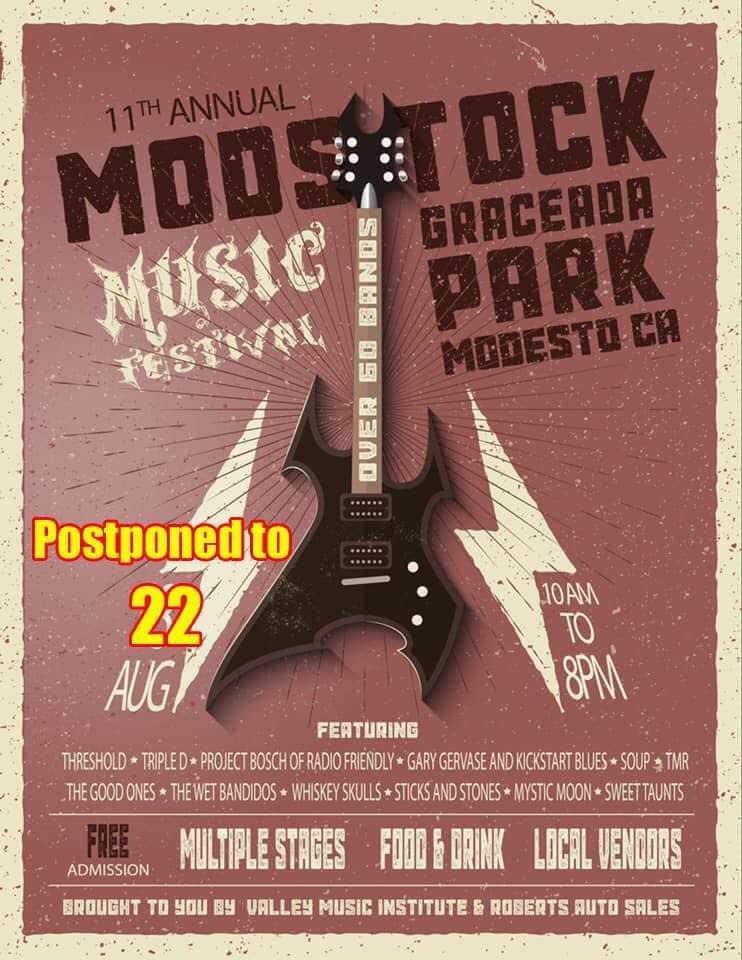 modestoview's tweet image. ModStock is being postponed to August 22nd #vmirocks
