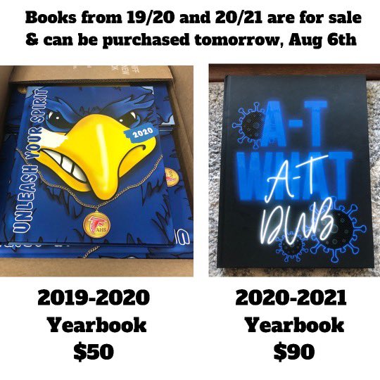 More yearbook news! Books can be purchased and picked up tomorrow, August 6th from 8:00-2:00. Limited number of copies available, first come first served. Email KBoyett@muhsd.org to claim a copy. #WeAreAtwater🔵⚪️