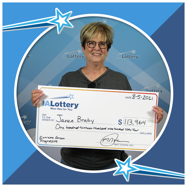 ialottery's tweet photo. Congrats to Janice Braby of #Maloy! She won an Extreme Green Progressive #InstaPlay jackpot prize of $113,964 on this ticket she bought @HyVee in #MountAyr! #WooHooForYou https://t.co/PgLcpGGAch
