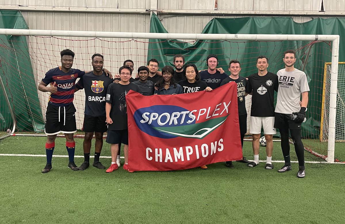 SportsplexWNY's tweet photo. We hope everyone has been having a great summer! 
-
Congrats to our 2️⃣ summer league Champions 🎉☀️
-
Coed - USA 
Men’s - Tuhon
-
See you guys soon this Fall, you can bring golf clubs soon too 😉 https://t.co/KVQ6KrotQ2