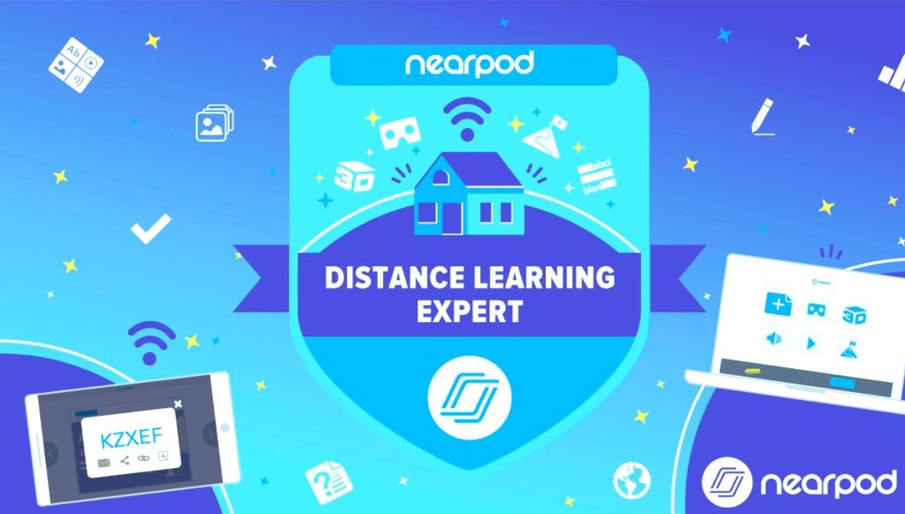 SaraYRodrigu3z's tweet photo. What a nice surprise thank you @nearpod for this badge of recognition! I will add it to my collection with pride 🤩👩🏻‍🏫👩🏻‍💻💙 #NearpodCertified #DistantLearningExpert #NearpodCheer #EdTech #EduTwitter https://t.co/qNZylIIwxK