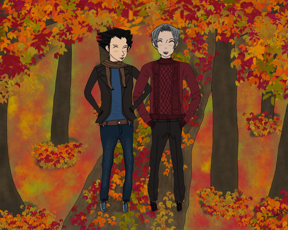 Pixel_Starr's tweet photo. I originally completed these during #nmweek21 for Day 7: Seasons. I was waiting to post until all the seasons were done, but I still haven't had a chance to finish. Here is just Summer and Fall for now.
#Narumitsu | #Wrightworth | #AceAttorney | #PhoenixWright | #MilesEdgeworth https://t.co/3Q5NjQBt4w