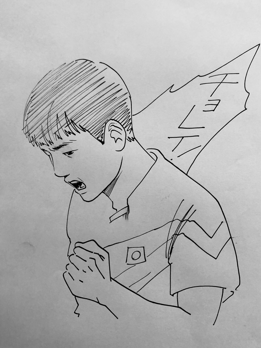 張本くんが例の掛け声でバッシングがあった時、中学生の子が必死にやってるのに…と気の毒に思っていたが今は容認されているのかな?こうして絵を描いてテレビから視線が逸れても掛け声のせいで彼が点取ったことがわかるのでありがたい。 