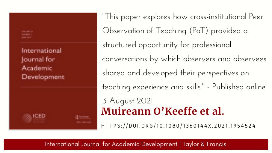 IJAD (@intljouracaddev) on Twitter photo New release: 'Exploring the role of peer observation of teaching in facilitating cross-institutional professional conversations about teaching and learning', by @muireannOK, <a href="/m_crehan/">Dr Martina Crehan</a>, <a href="/MunroMo/">Dr Morag Munro</a>, <a href="/logananna11/">Anna Logan PFHEA</a>, <a href="/AnnMFarrell/">Ann Marie Farrell</a>, <a href="/shellflood/">Michelle Flood</a>, et al. - ed.gr/dkj5d New release: 'Exploring the role of peer observation of teaching in facilitating cross-institutional professional conversations about teaching and learning', by @muireannOK, <a href="/m_crehan/">Dr Martina Crehan</a>, <a href="/MunroMo/">Dr Morag Munro</a>, <a href="/logananna11/">Anna Logan PFHEA</a>, <a href="/AnnMFarrell/">Ann Marie Farrell</a>, <a href="/shellflood/">Michelle Flood</a>, et al. - ed.gr/dkj5d