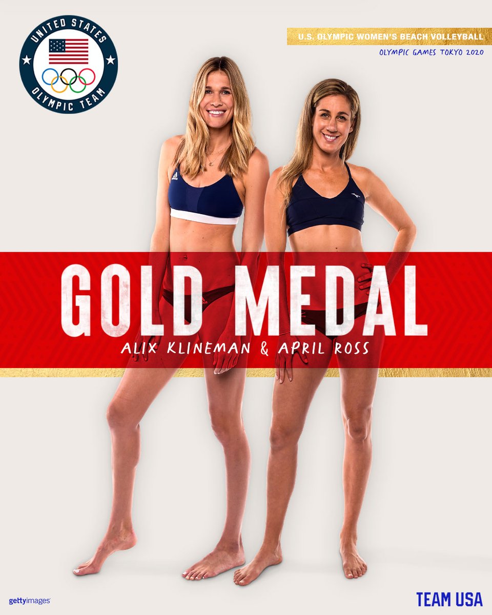 TeamUSA's tweet image. A-TEAM, GOLD TEAM. 

@alixklineman and @AprilRossBeach are podium bound! #TokyoOlympics