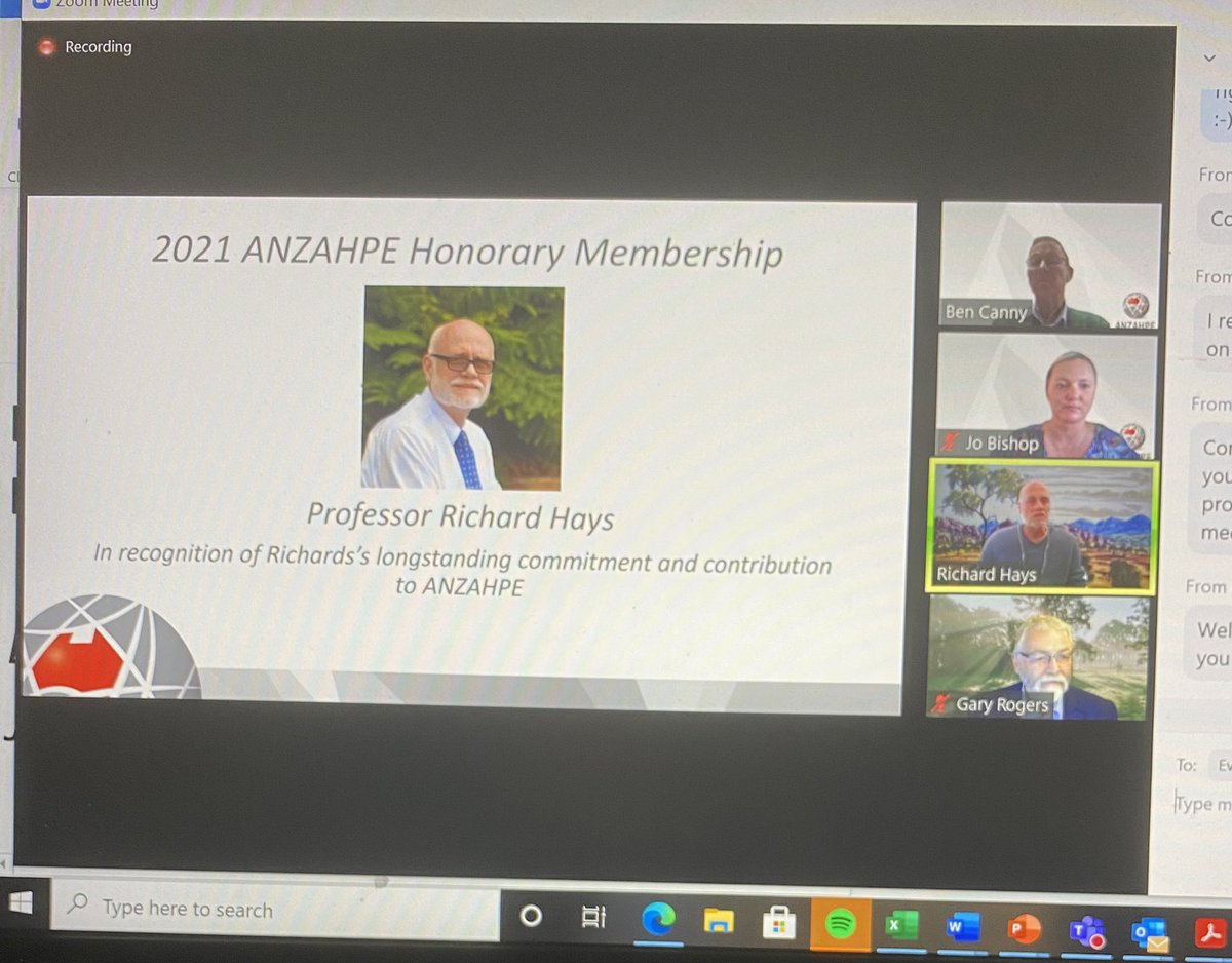 JoCBishopHD's tweet image. Congratulations on your honorary membership @anzahpe Richard Hays! A great colleague, fearless leader and a valued mentor 👌