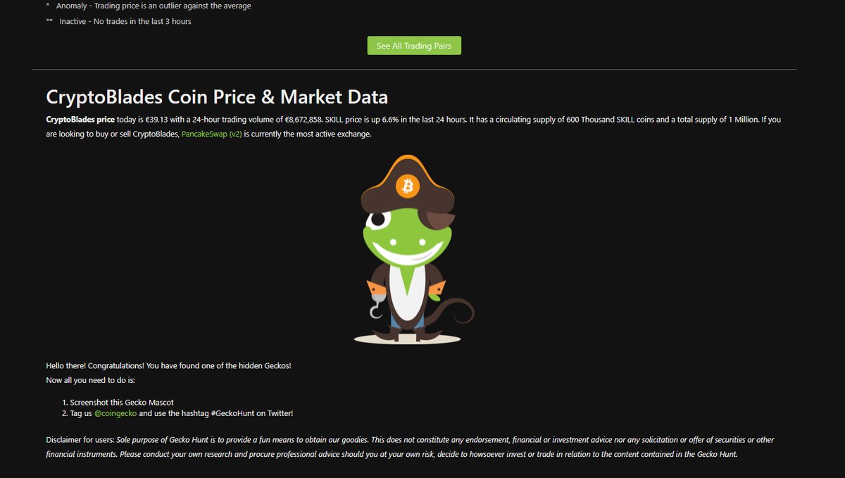 Previously missed it..... but now!!! lolololol
just found a Mascot .... 
@coingeko
 
#GeckoHunt