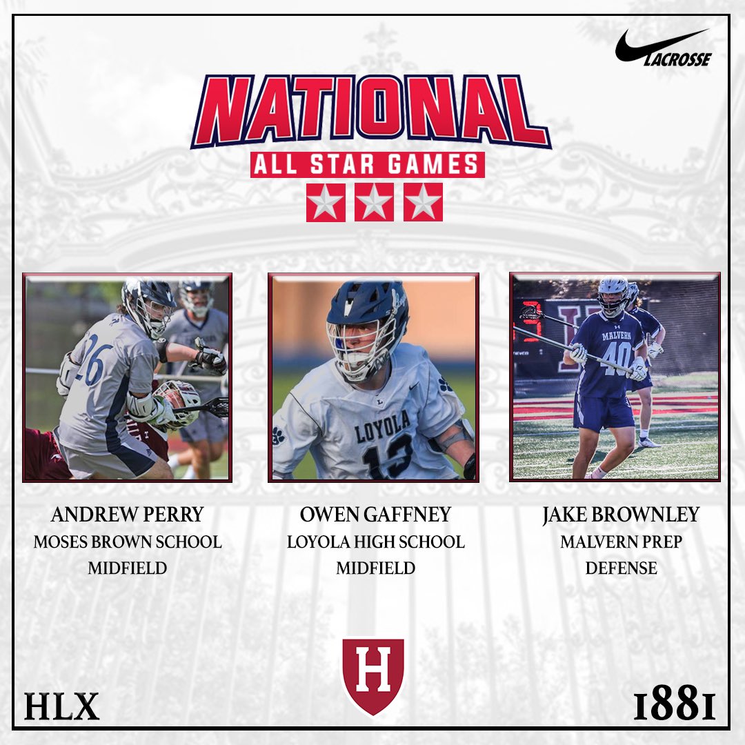 HarvardMLax's tweet photo. 📈📈
Great to see these future Crimson players compete against the nation’s best this summer.
Adrenaline All American ➡️ Nike National Senior All-Star ➡️ Bostonlax All American ➡️ Under Armour All American
#HarvardIsComing #GoCrimson https://t.co/67Imqz2xql