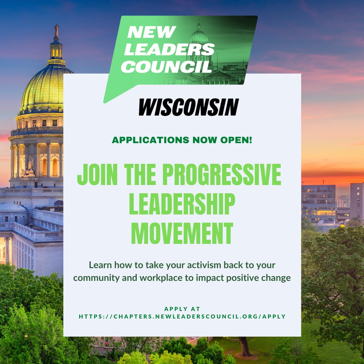 NLCWisconsin's tweet photo. Applications are now open for the 2022 NLC Institute! 
We need leaders who center equity and build trust. Who reflect the communities they serve. Who connect across identities, industries, and issues to make a collective impact. 

To apply visit

https://t.co/B2sheibG0d https://t.co/5qqslzmk9a