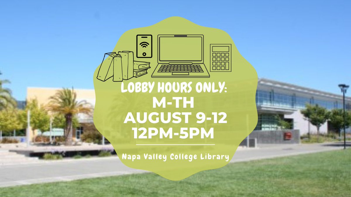 McCarthyLibrary's tweet image. Students, don’t forget to fill out your online loan agreement form in advance and show proof of Fall enrollment before borrowing your device! bit.ly/nvclibraryloans 

#wearenvc #startheregoanywhere #napavalleycollege #napavalley #californiacommunitycollege #communitycollege