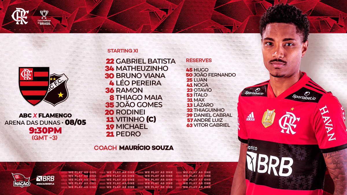 XI INICIAL Y SUPLENTES DE @flamengo 🇧🇷