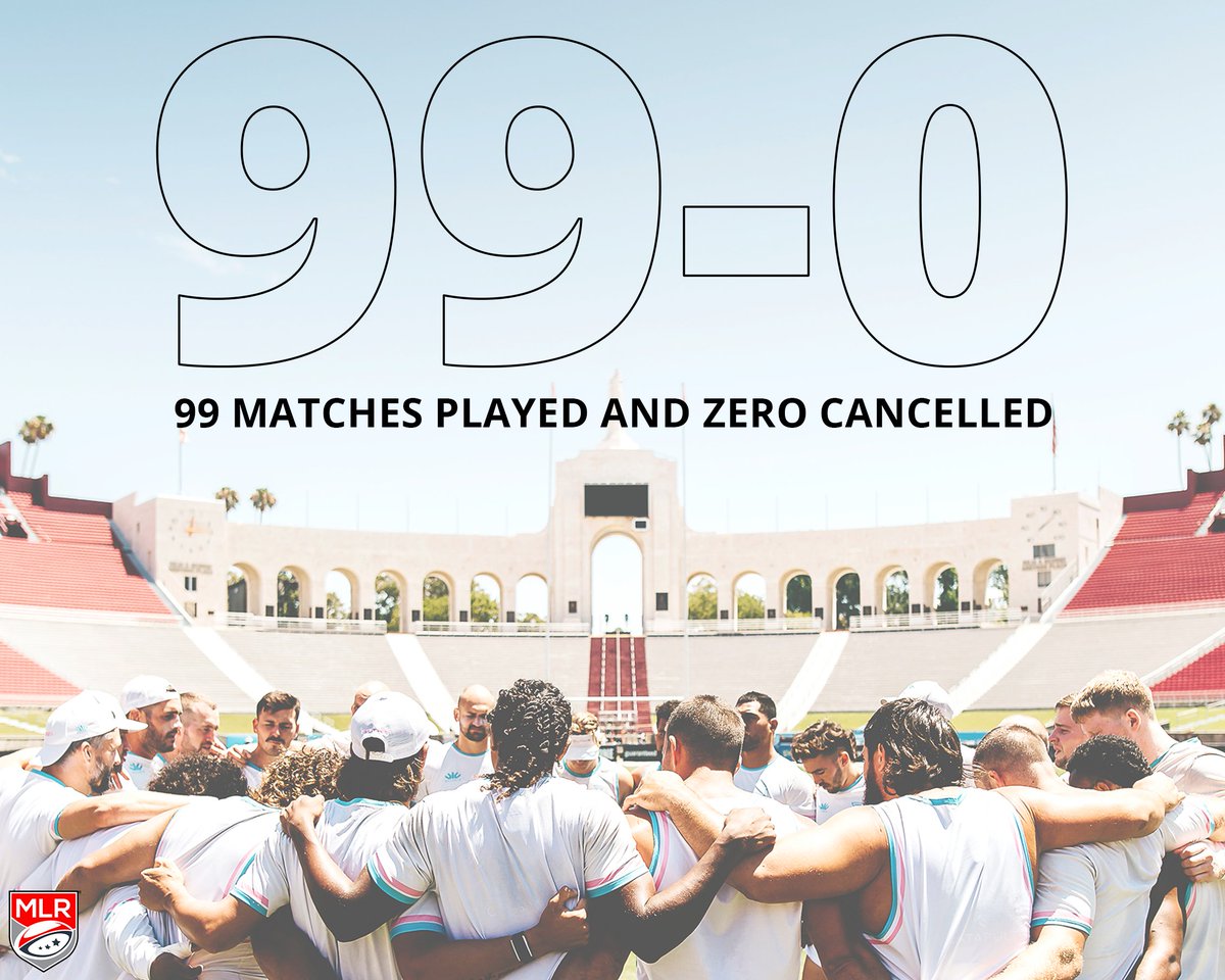 There were a lot of extra challenges in #MLR2021 due to Covid-19. Thanks to commitment from all teams, players, staff and medical teams, MLR was able to go 99-0, with zero matches cancelled due to Covid. 👏 Thank you to everyone that helped MLR go 99-0!