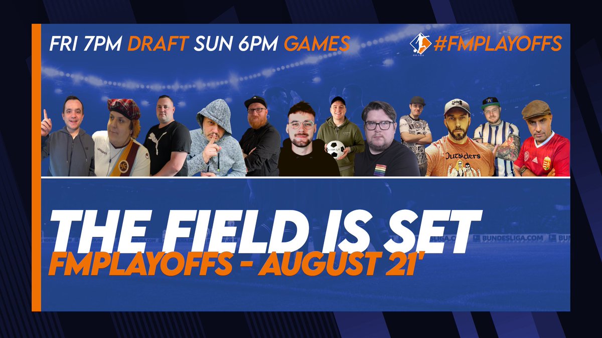 FMPlayoffs's tweet photo. Who will you be watching & cheering on this month?
๐ @PhilFM_
๐ @CMcIntyre1999
๐ @FMBurty
๐ @bajie79
๐ @MijhouFM
๐ @LazyNumber9
๐ @Juddy19X
๐ @CurtyFM
๐ @HashtagOliverK
๐ @FMStinger
๐ @OmegaLuke
๐ @BusttheNet
#FMPlayoffs #FM21 https://t.co/seYidIARj4
