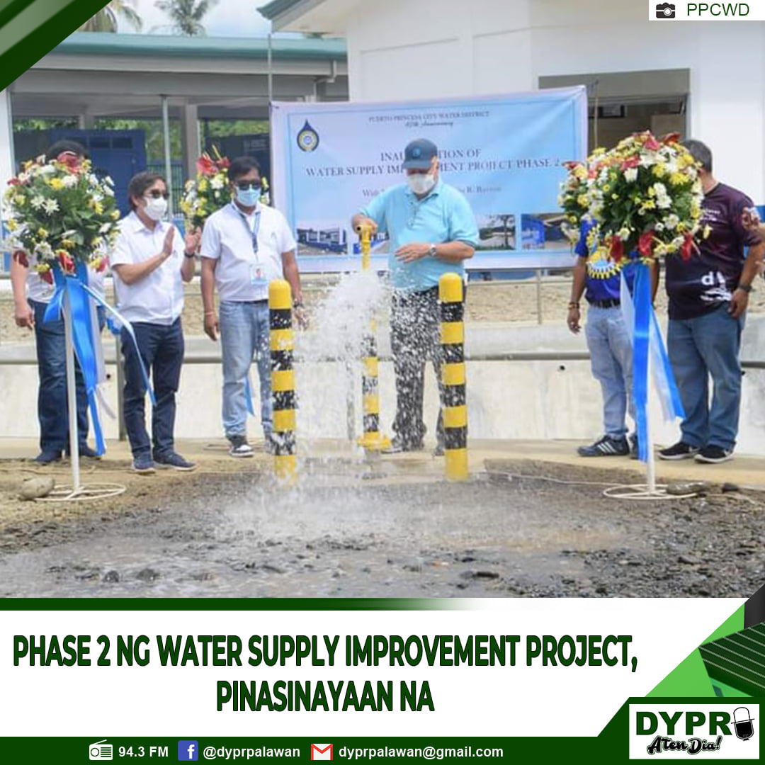DyprPalawan's tweet photo. CITY NEWS: Tiniyak ng pamunuan ng Puerto Princesa City Water District na walang magiging problema ang lungsod ng Puerto Princesa sa supply ng tubig sa susunod na mga taon.

Ito ay matapos pasinayaan ang Phase 2 ng Water Supply Improvement Project sa Barangay Montible. https://t.co/iUACq4DzyF