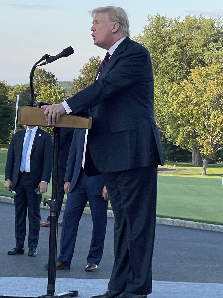 Addressing the NY GOP and it is such a contrast. He can speak without teleprompters, notes and handlers. And he accomplished so much in just four years.