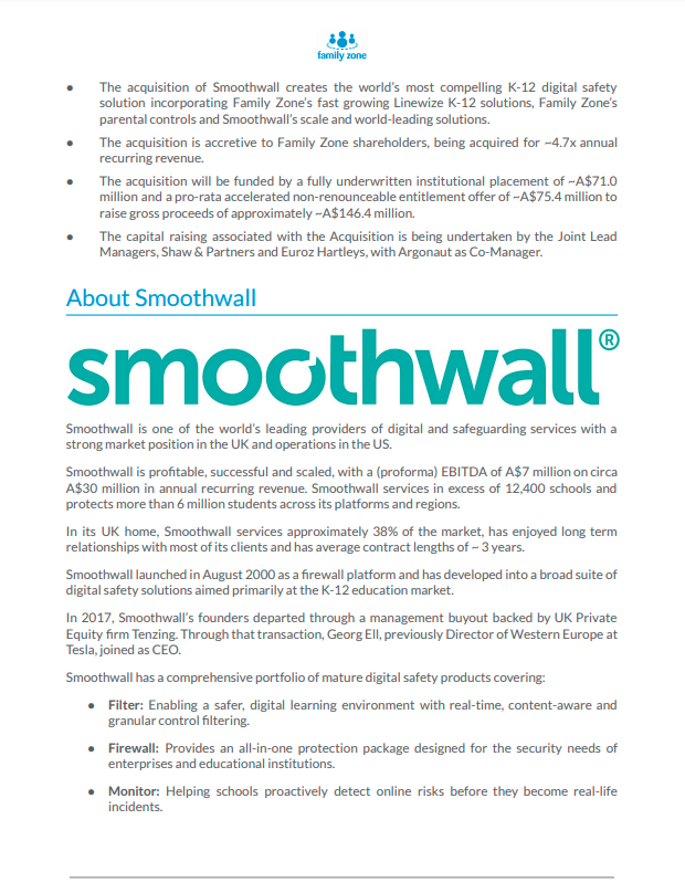 fulovitboss's tweet photo. $FZO - #FamilyZoneCyber 

Say what! $146m CR to acquire Smoothwall. Wow. 

#FZO #CyberSecurity #SafeGuarding https://t.co/Zg9IJQOpCN