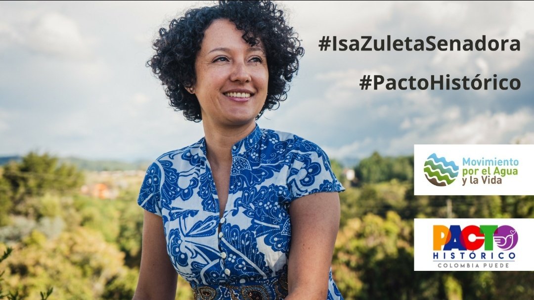 Pelicolombianas's tweet photo. Qué bueno sería que #IsaZuletaSenadora fuera una de las que lidere la lista del #PactoHistorico. Su presencia es necesaria en esos 55/86 que necesitamos. 💪 https://t.co/g0n1CxXB10