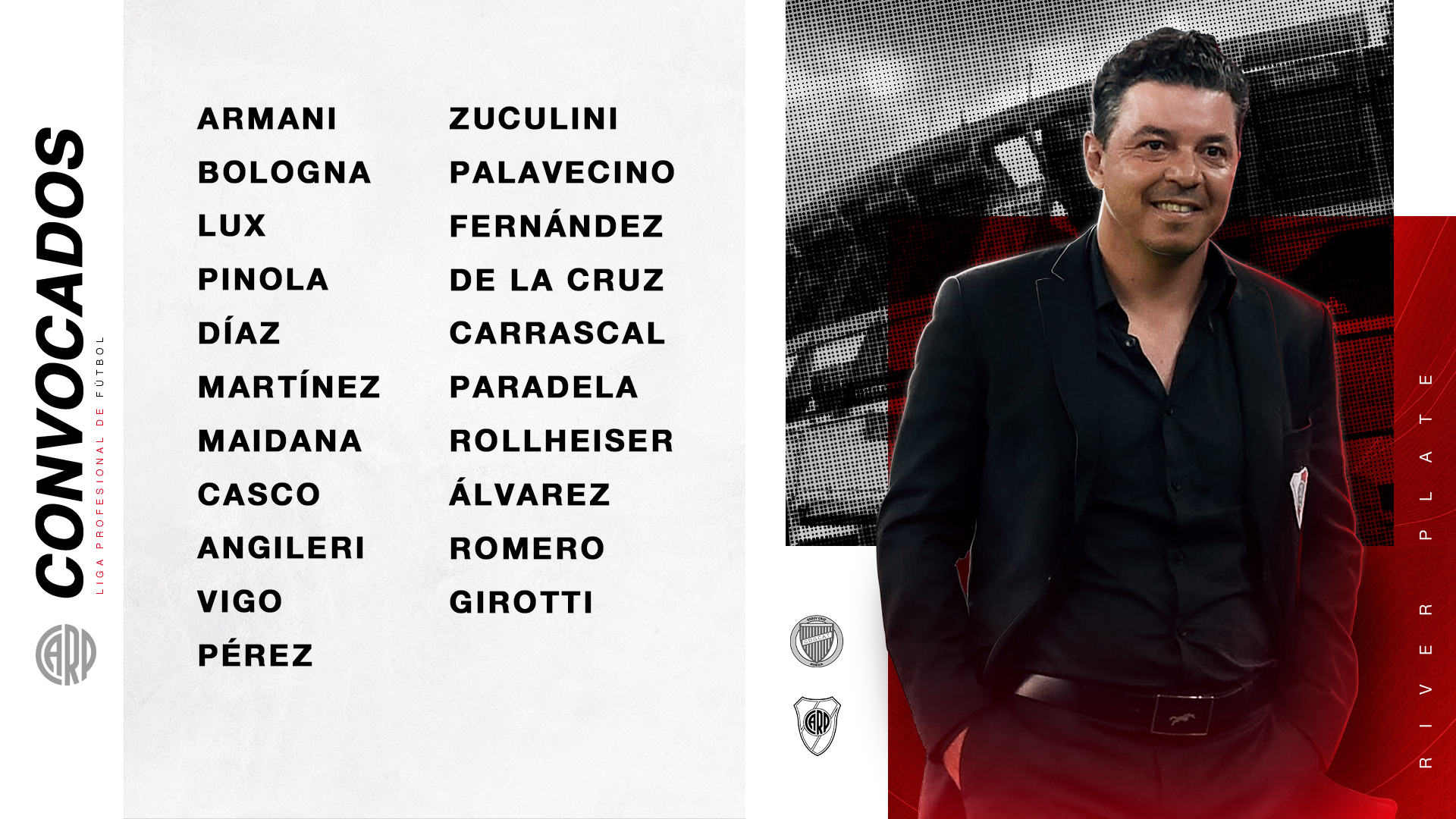 Con las bajas de Montiel y Suárez, Gallardo definió los convocados para visitar a Godoy Cruz