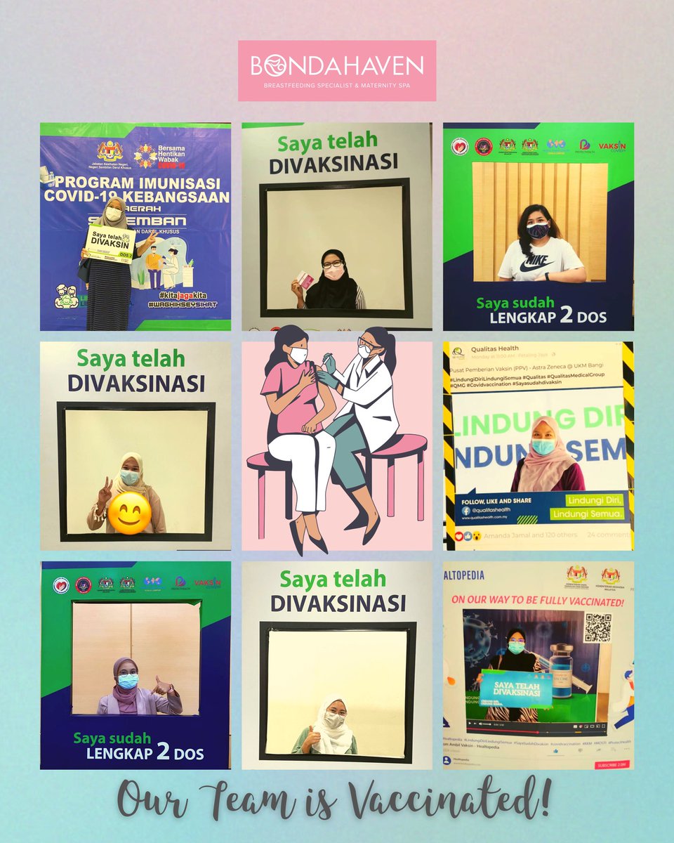 thehanahalim's tweet image. Spa team vaccinated! No we wait for reopening. #bondahaven #vaccinated #spateam #safe2spa