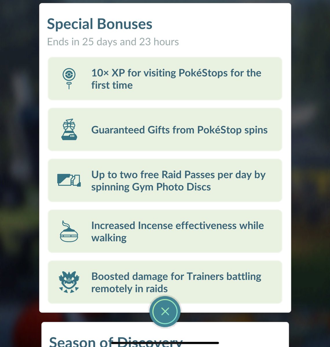 Steeeeeele_'s tweet photo. Can anyone tell me why my friends and I accounts have different special bonuses? Am I just missing something? #PokemonGo #Pogo @NianticHelp @NianticLabs @PokemonGoApp https://t.co/2BQqUQT7q5