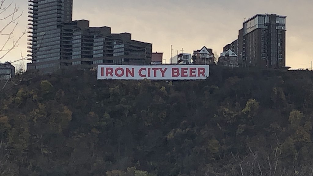 Cheers to the whole city of Pittsburgh and our own Hollywood sign.