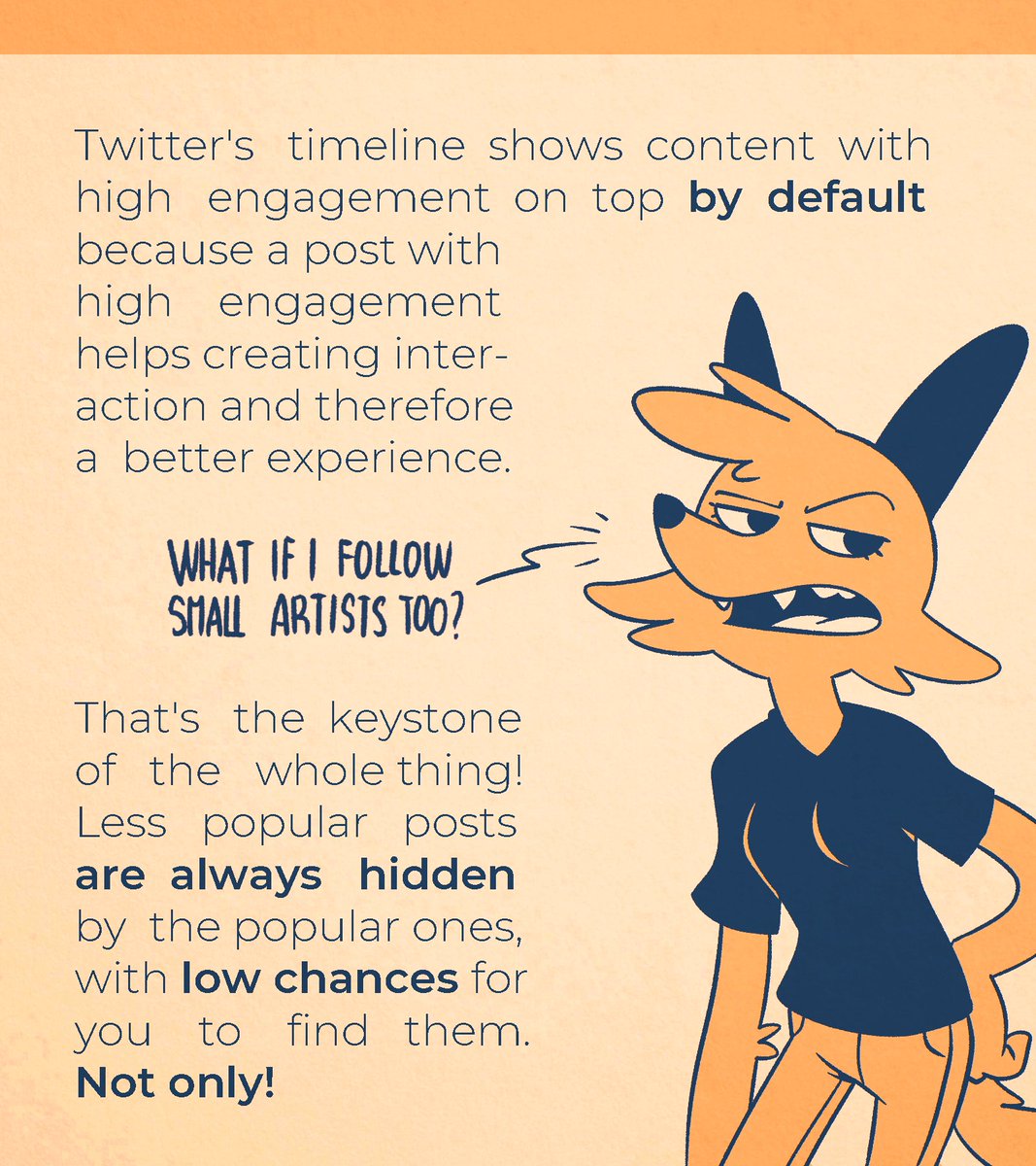 F0XnR0LL's tweet photo. Twitter isn't meant to be an art social, therefore its algorithm doesn't always work well with art. This guide will show two tricks to optimize Twitter for us artists. The more artists will do it, the better it will work! 

I hope it'll help you!❤️ https://t.co/jfJRFBt0Ue