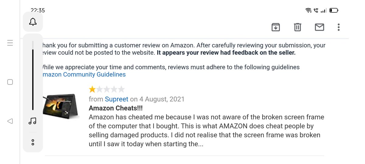 Supr13's tweet image. @amazonIN @JeffBezos Amazon India cheats, sells inferior damaged goods and simply tells you your complaint is not acceptable. #Amazoncheats #bezoscheats