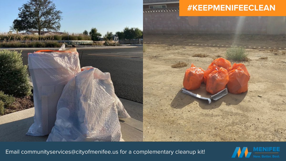cityofmenifee's tweet photo. Thanks to our amazing residents, we're keeping Menifee clean on this #ThankfulThursday! You can make a difference in the community by helping to #KeepMenifeeClean. Tag your #cleanup adventures with #KeepMenifeeClean to receive a #Menifee cleanup kit and thank you gift! https://t.co/k4gHIt4UzQ