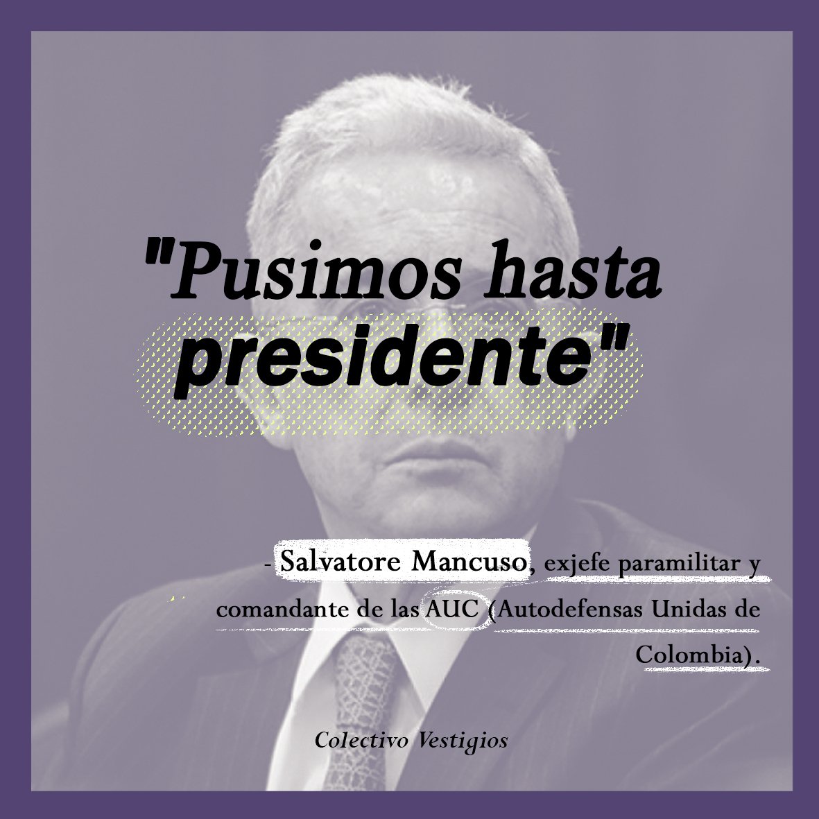 cvestigios's tweet photo. ¿De cuál presidente nos estaría hablando Salvatore Mancuso? El misterioso secreto a voces.

#Mancuso #comisiondelaverdad https://t.co/F63QO75LP4