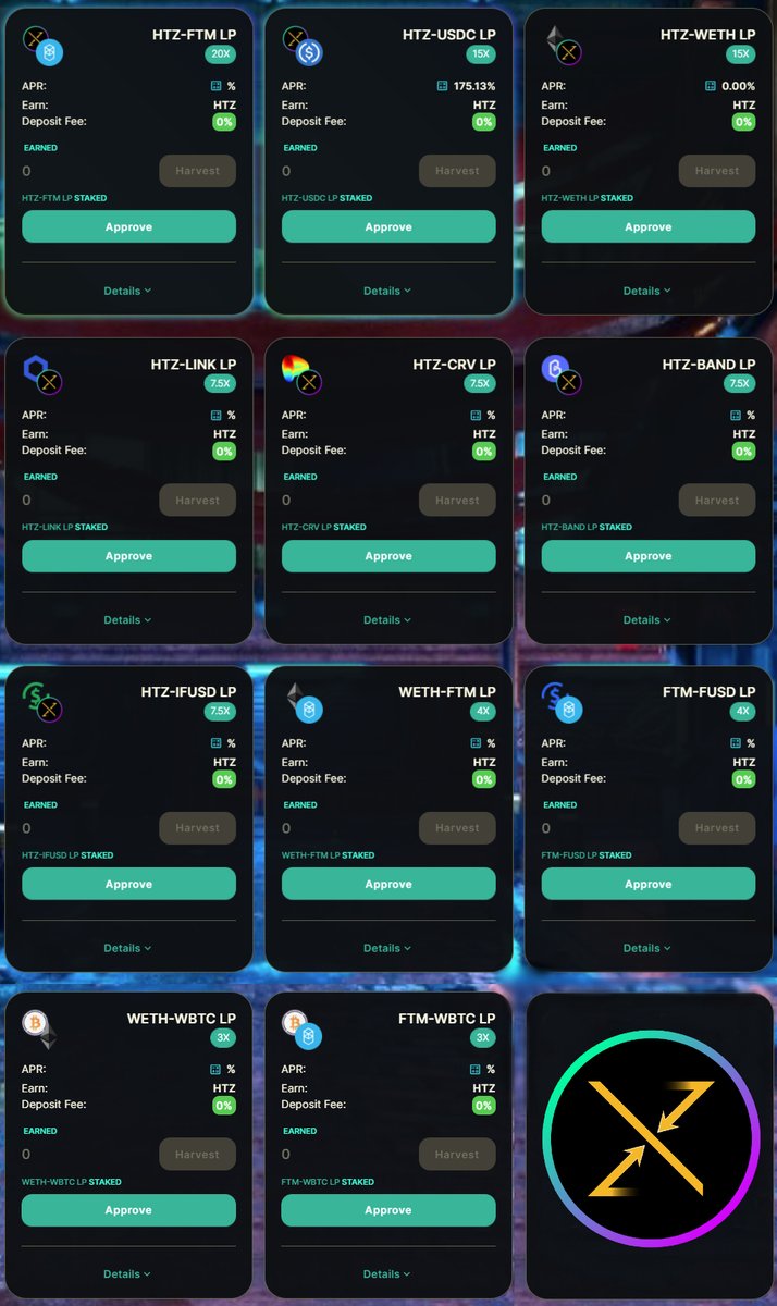 block_ecologist's tweet photo. Talk about options! These @THEXDAO launch farms 😍

Have just picked up some $HTZ and paired it in a few different ways ready for emissions in... 10 hours ⚡️🔥

Excited for this, looks a great addition to #Fantom! $ftm https://t.co/fqW48bMjqx