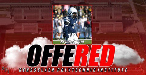BryceCoop_'s tweet photo. After having a conversation with @Coach_Marcella I am blessed to say that I have received my first offer from @RPIFootball! Thank you @CoachRI &amp; @CoachBarbieri #GoEngineers @EA1785_Football @PaFootballNews @EPAFootball @EdOBrien247 @ODFBall https://t.co/Cszzr4NbUS
