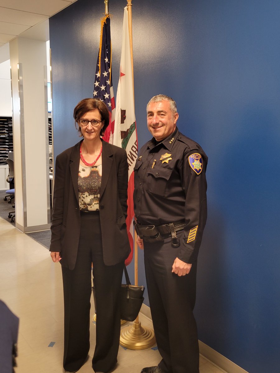 Thank you, Ambassador Alejandra Bologna <a href="/AlejBolognaZ/">Alejandra Bologna</a>, for visiting <a href="/SalinasPD/">Salinas Police Dept.</a>. We look forward to continuing working together to enhance community relations.