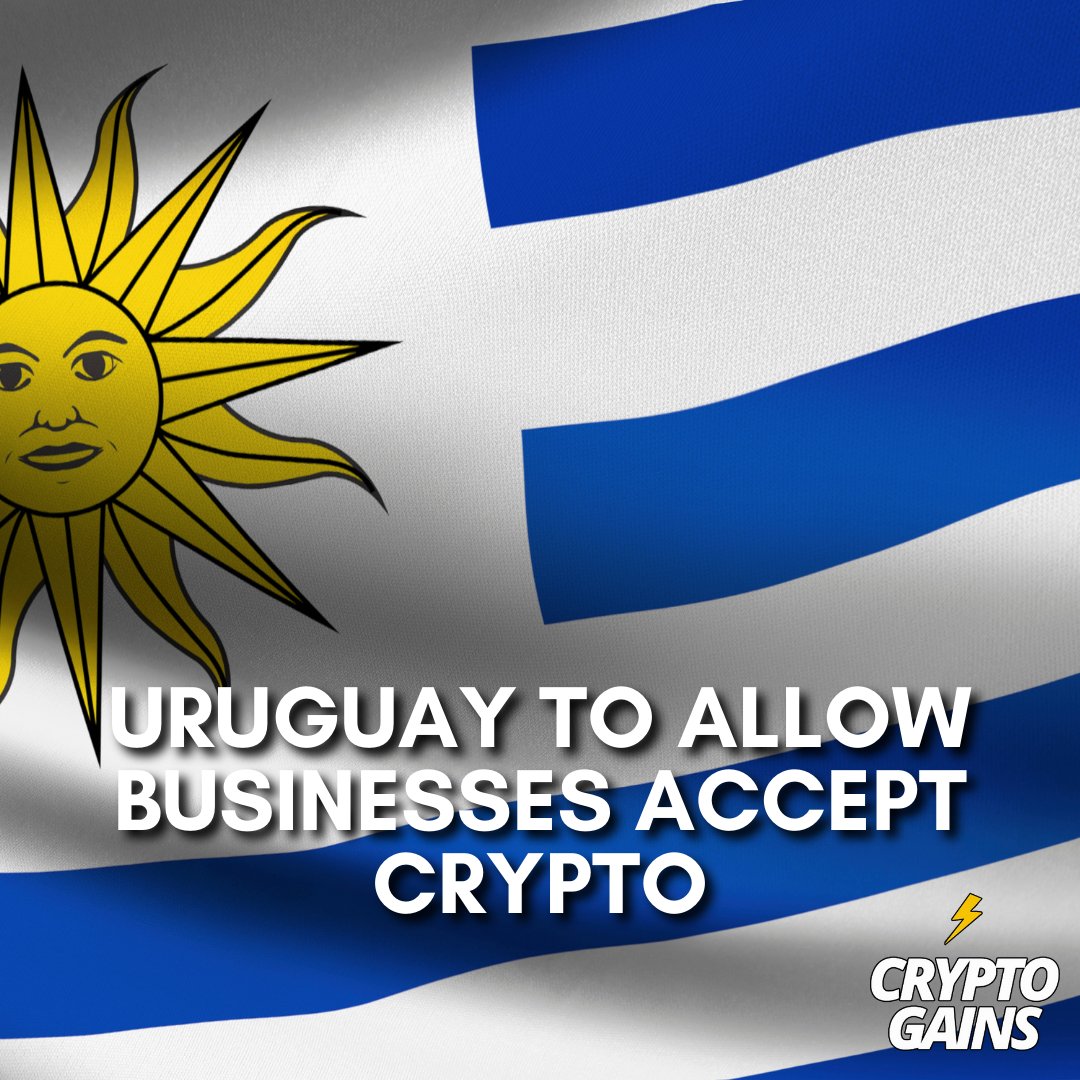 cryptogains_inc's tweet photo. A bill has been presented in Uruguay by a senator to allow companies to accept #cryptocurrencies as payment and to regulate their use within the country.
LONG LIVE #Uruguay https://t.co/rRwtZUgonb