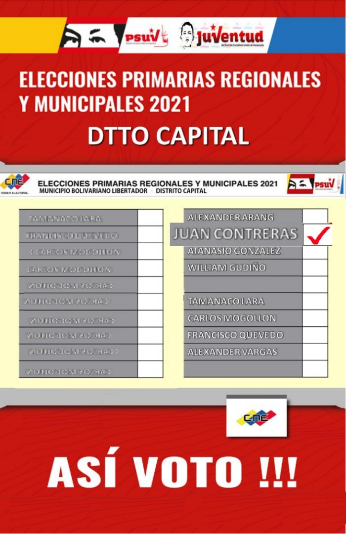 Carloskmarada's tweet photo. #ConJuanElPuebloGobiernaCcs así será el tarjetón el próximo 8/8 en las #EpaPSUV2021  sin duda la mejor opción @Diputado_Juan_C https://t.co/39f3FTM1KC