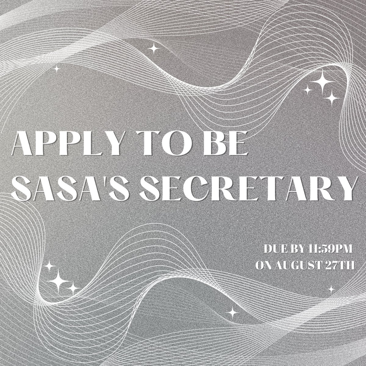 Apply now to become the Secretary of the 2021-2022 SASA Nonprofit Board!💫
We are specifically looking for someone with experience filing tax and administrative forms for a nonprofit.
Click the link below to learn more about the position and apply!🌟docs.google.com/forms/d/e/1FAI…