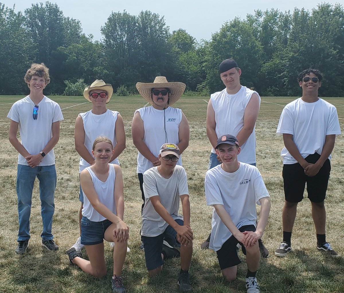 MrsCoolbaugh's tweet photo. Congrats to the winners of the 2022 Band Camp Olympics! The trumpet section pulled out all the stops for twin day and we're great leaders on the field and in music rehearsals! #GAHS #GAHS_BAND #Warriors https://t.co/mAS0CMc3ET