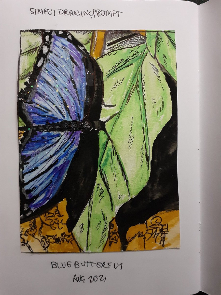 Sj37966's tweet photo. BLUE BUTTERFLY  #watercolours #art #artist  #artistsoninstagram #artistonfacebook #ArtistOnTwitter #sketchbookart #sketchbookproject #butterflyart https://t.co/NQpSA0GEGG