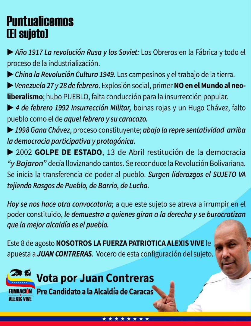Carloskmarada's tweet photo. La gente del Alexis Vive comparte esta interesante reflexión a propósito de las #EpaPSUV2021  porque #ConJuanElPuebloGobiernaCcs https://t.co/118jCKh6M5