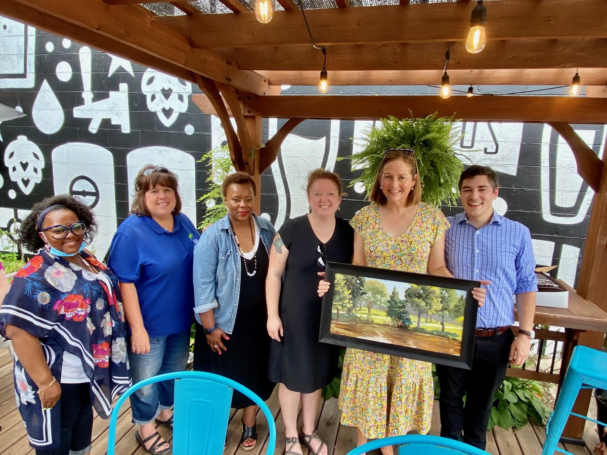 The @IndyParksandRec leadership team gifted me with an amazing painting of Southeastway Park by @justinvining tonight. What an amazing gift. #parkslife