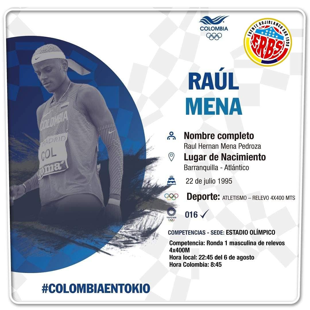 98frbsoficial's tweet photo. Juegos Olimpico TOKIO 2020.

Mañana nuevamente la cita es a las 6:37 am.
Raúl Mena, ATLETISMO-RELEVO 4x400 MTS. 
Todo nuestro apoyo para nuestro integrante, el Dios todo poderoso te acompañe estamos contigo.
@raulmenapedroza95
#ColombiaEnTokio2020
#Frbs1998
#Tokio2020
#Atletismo https://t.co/Wyr1a6GVKq