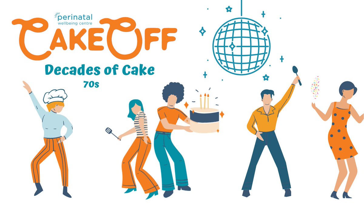 PerinatalW's tweet photo. Boogie on down to Cake Off next Sunday August 15th to check out our amazing display of funky 70s themed cakes! This is going to be an event the whole family can enjoy, so make sure to get your tickets before they sell out. 
https://t.co/vezPvSD0sS https://t.co/wDtpPqnX1g