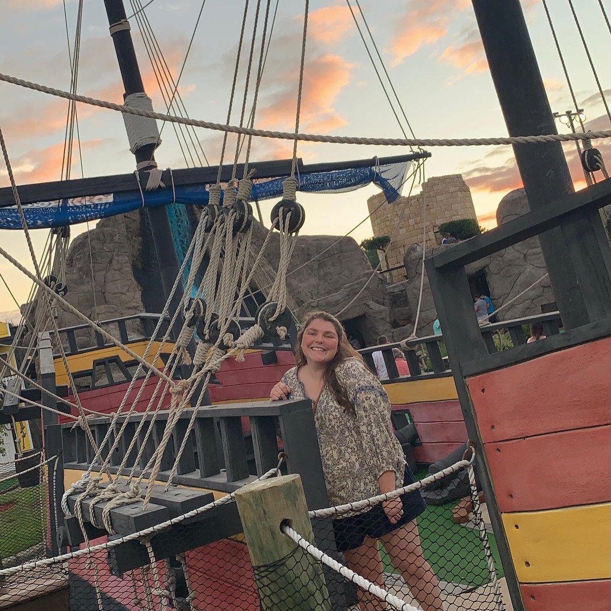 RonnieMooreBass's tweet photo. I’ll tell you a story about a darling of a woman who had a 5-shot lead and lost it on the back nine of Lost Treasure Mini Golf. She’s still my favorite and I love her competitive nature. ❤️ @SarahKSMoore #myfave #competitivecouple #winnerwinnerchickendinner https://t.co/T4hSMUoCnl