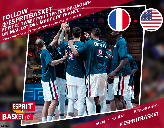 EspritBasket's tweet photo. Dernier jeu-concours à l'occasion d'un match des Bleus ! 👊

Follow + RT pour tenter de gagner un maillot de nos futurs médaillés français 🇫🇷 #EspritBasket https://t.co/qlwiEx7ikp