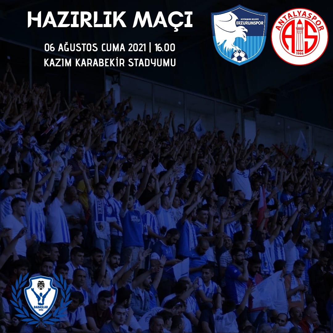 📍 HAZIRLIK MAÇI
🆚 <a href="/Antalyaspor/">Hesap.com Antalyaspor</a>
📆 06 Ağustos Cuma
⏰ 16.00
🏟 Kazım Karabekir Stadyumu

#Erzurumspor #DadaşlarGrubu